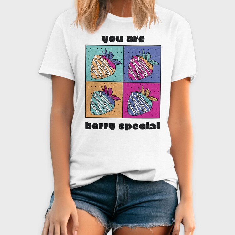 Strawberry Pop Art Berry Special Quote, Tricou Barbati (Unisex)