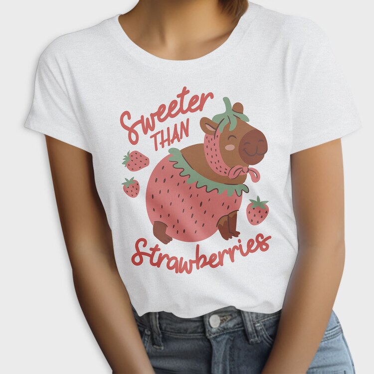 Strawberry Sweet Capybara 03, Tricou Femei