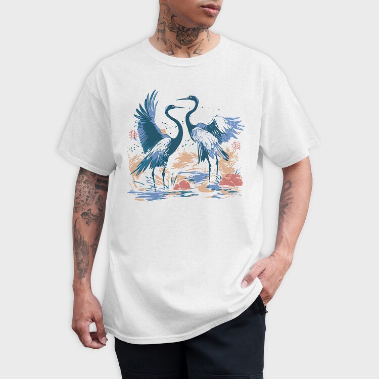 Crane Birds Dancing, Tricou Barbati (Unisex)