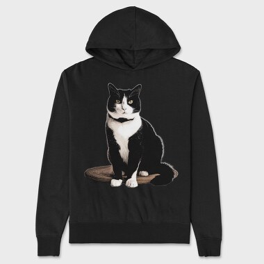 Tuxedo Cat, Hanorac Oversize Barbati (Unisex)