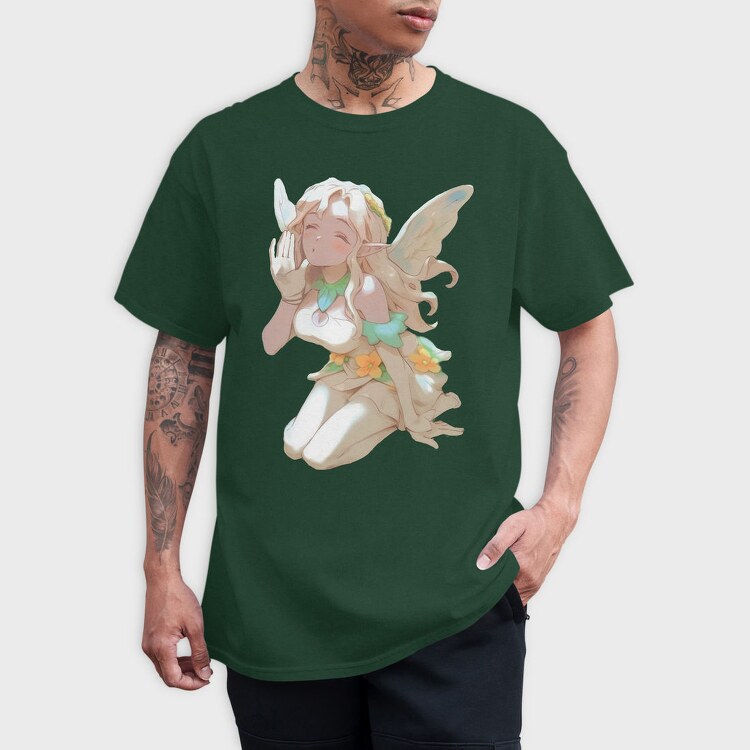 Fairy Fantasy Anime Blowing Kiss, Tricou Barbati (Unisex)