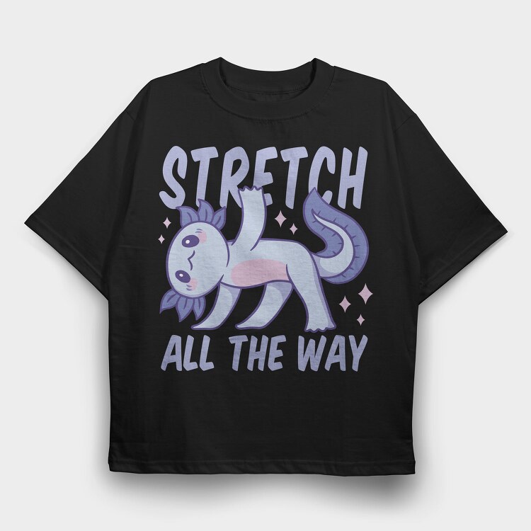Stretching Fitness Axolotl Yoga 01, Tricou Oversize Barbati (Unisex)