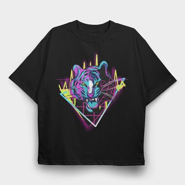 Neon Tiger, Tricou Oversize Barbati (Unisex)