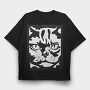 Serious Cat Cat Obey, Tricou Oversize Barbati (Unisex)