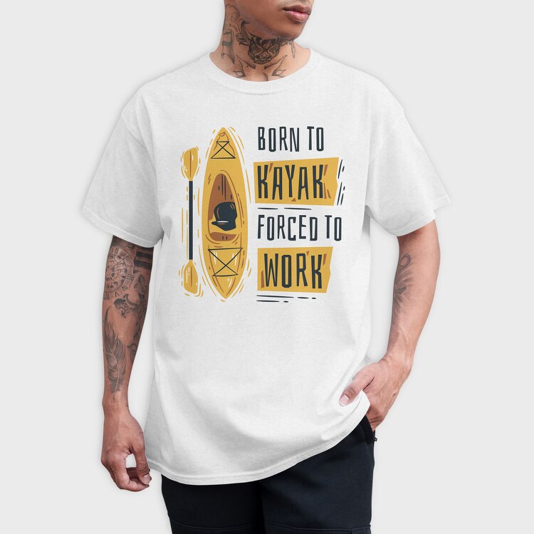 Born To Kayak, Tricou Barbati (Unisex)