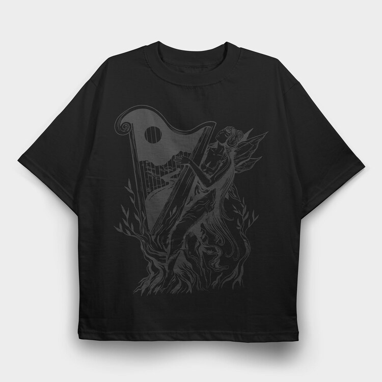 Fairy Music Dark Nouveau Si, Tricou Oversize Barbati (Unisex)