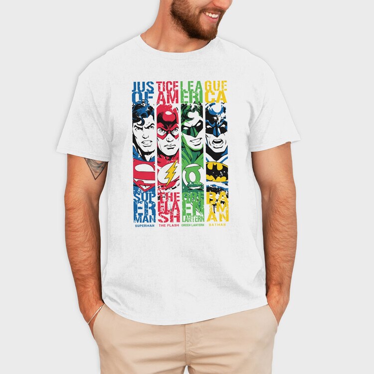 Superman the Flash Green Lanter Batman, Tricou Barbati (Unisex)