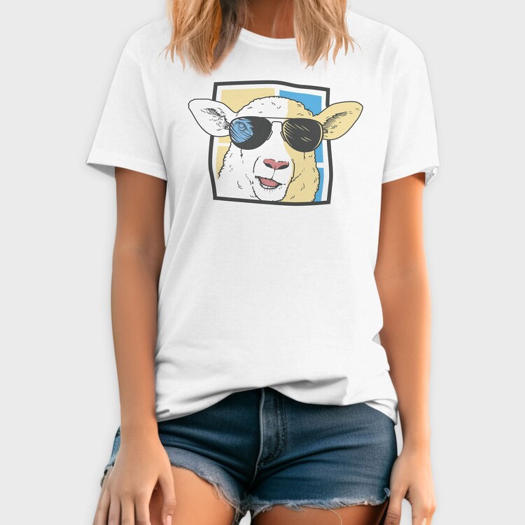 Sheep With Sunglasses, Tricou Barbati (Unisex)