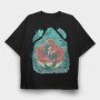 Creepy Halloween Mermaid Cute, Tricou Oversize Barbati (Unisex)