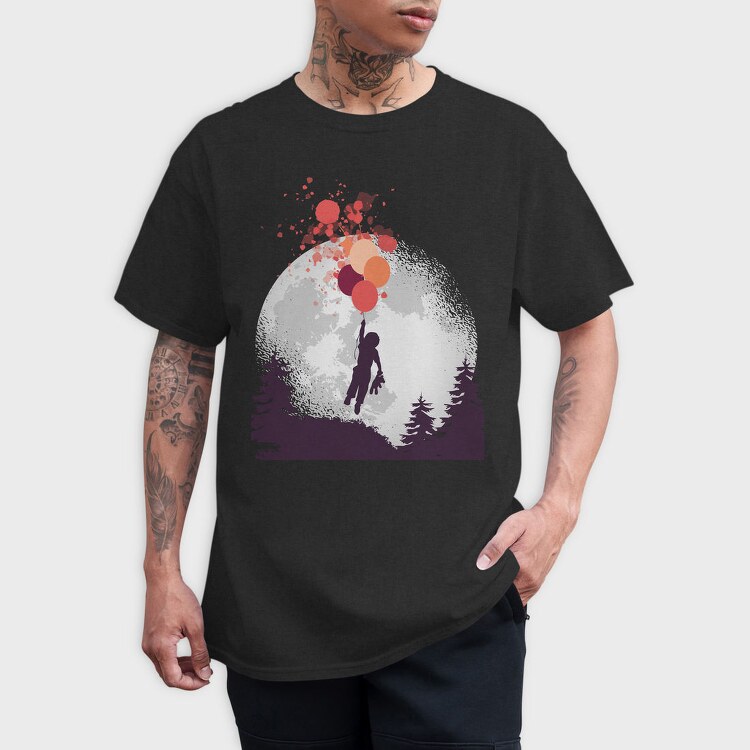 Boy And Teddy Bear Floating, Tricou Barbati (Unisex)