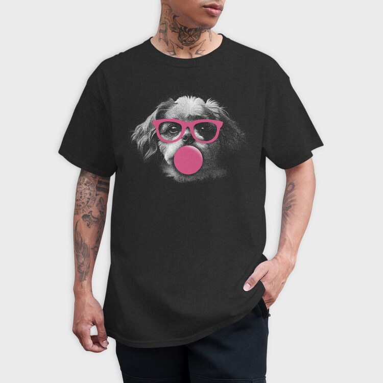 Shih Tzu Dog With Glasses, Tricou Barbati (Unisex)