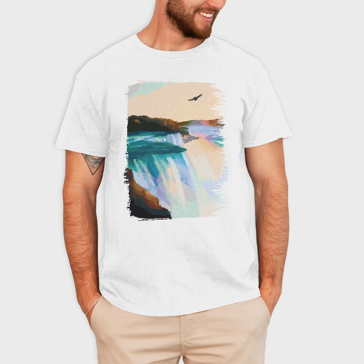 Niagara Falls Painting, Tricou Barbati (Unisex)