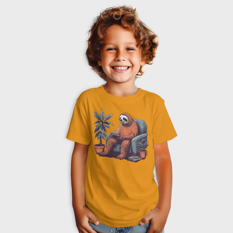 Chill Sloth Playing Video Games, Tricou Copii