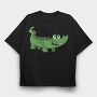 Crocodile Grin, Tricou Oversize Barbati (Unisex)