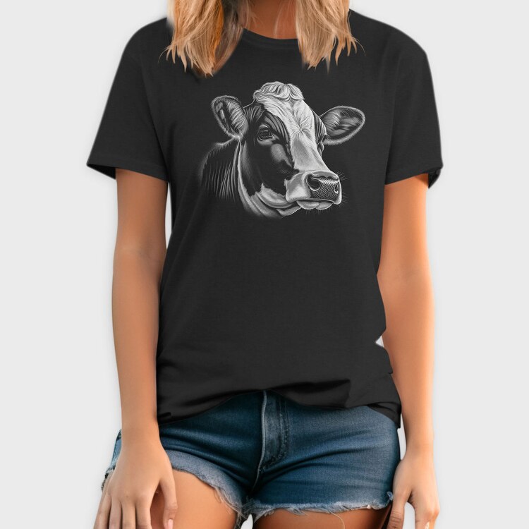 Farm Cow Portrait, Tricou Barbati (Unisex)
