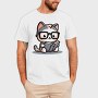 Clever Cat Reading, Tricou Barbati (Unisex)