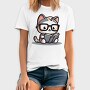 Clever Cat Reading, Tricou Barbati (Unisex)