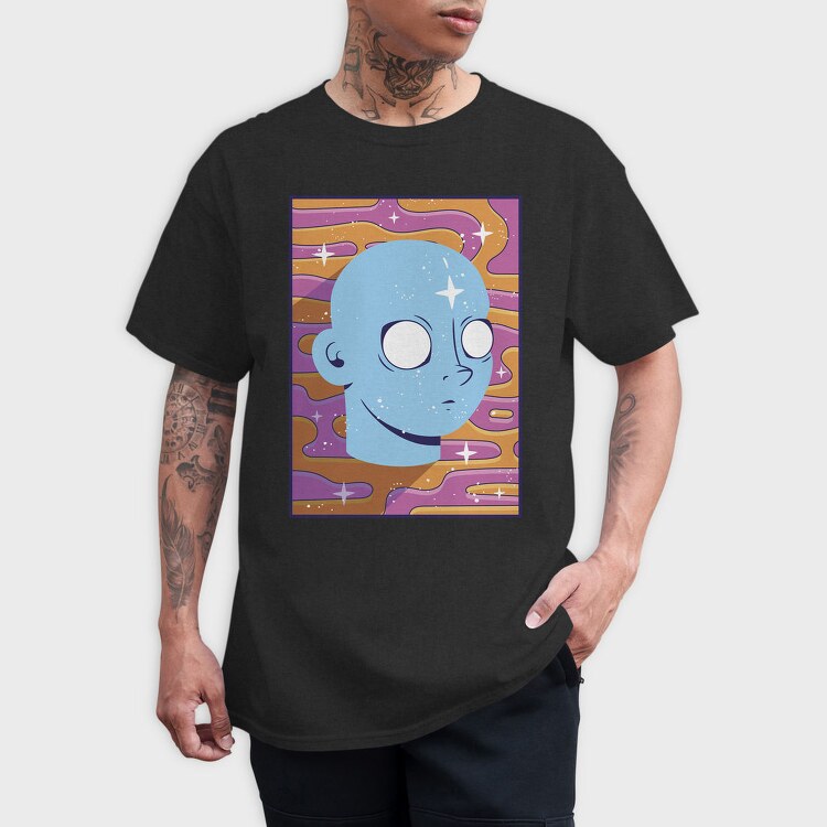 Trippy Face Retro Background, Tricou Barbati (Unisex)