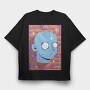 Trippy Face Retro Background, Tricou Oversize Barbati (Unisex)