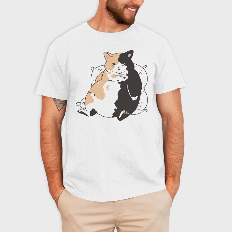 Fat Cat Resting, Tricou Barbati (Unisex)