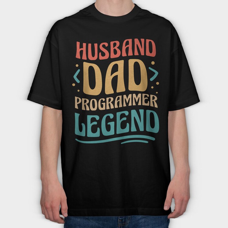 Husband Dad Programmer, Tricou Oversize Barbati (Unisex)