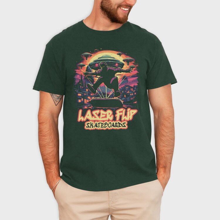 Trippy Skateboard Ufo Laserflip Skate, Tricou Barbati (Unisex)