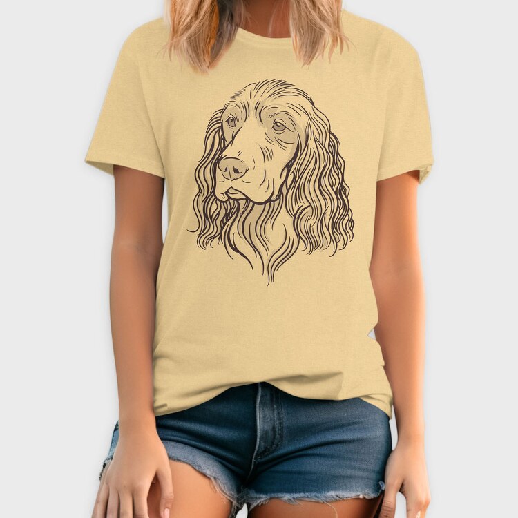 Cocker Illustration Spaniel Dog, Tricou Barbati (Unisex)