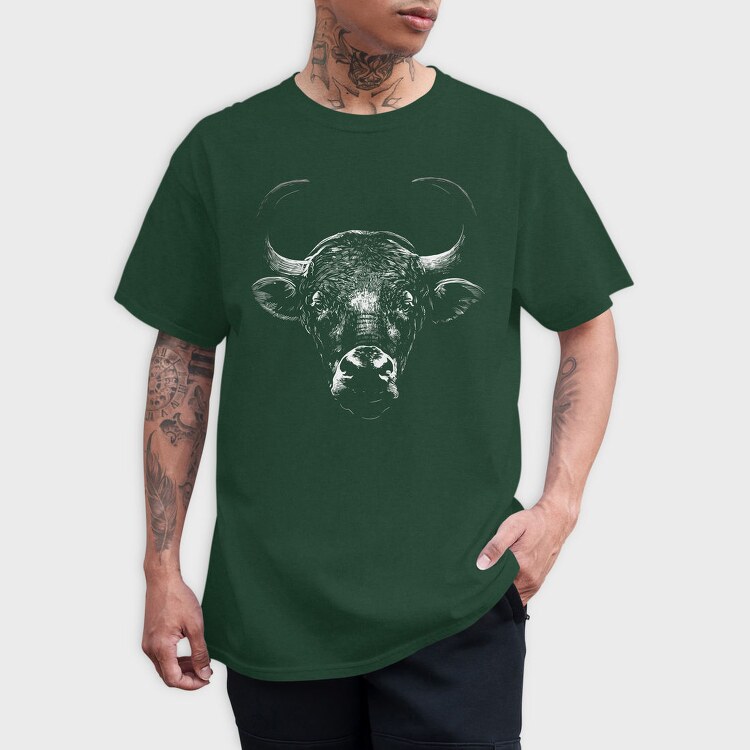 Bull Wild Monochrome, Tricou Barbati (Unisex)