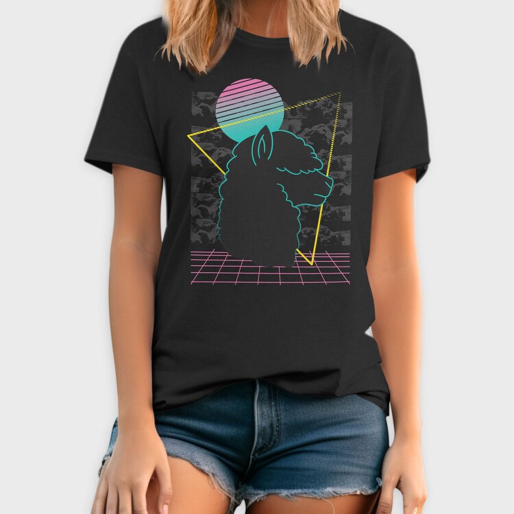 Vaporwave Alpaca Retro, Tricou Barbati (Unisex)