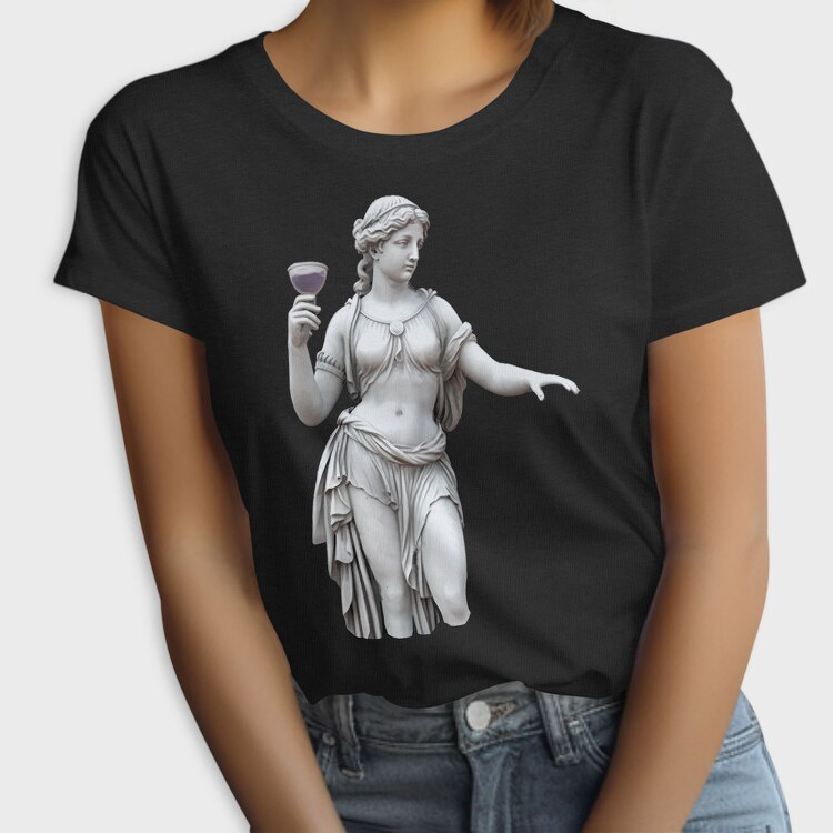 Female Statue Wine Woman, Tricou Femei