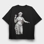 Female Statue Wine Woman, Tricou Oversize Barbati (Unisex)