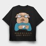 Bulldog Coffee Morning Mornings Are Ruff Nc, Tricou Oversize Barbati (Unisex)