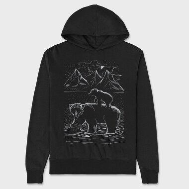 Bear Family Lines, Hanorac Oversize Barbati (Unisex)