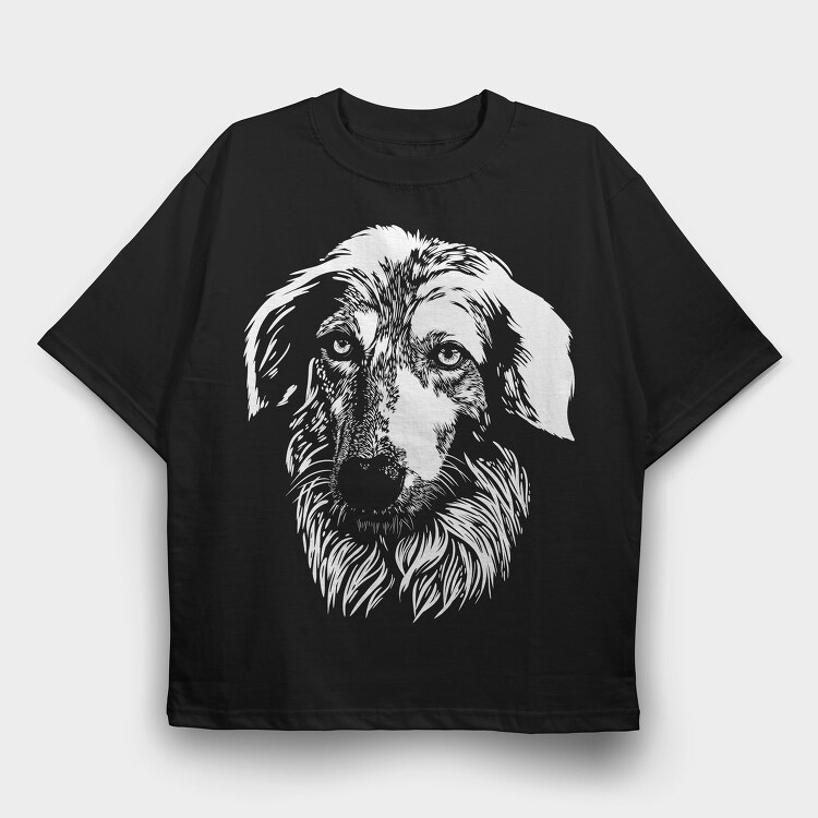 Majestic Dog Portrait Borzoi, Tricou Oversize Barbati (Unisex)