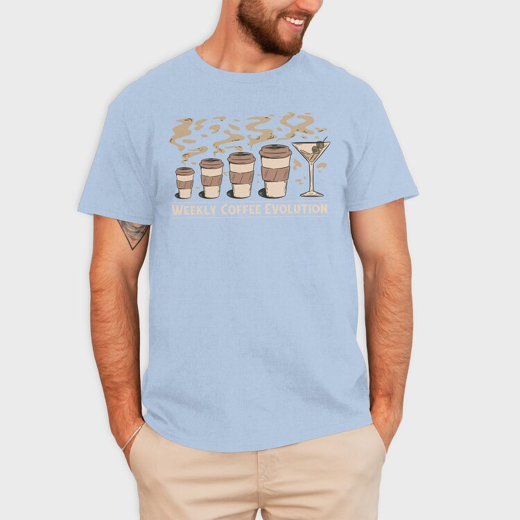 Coffee Drink Evolution Weekly, Tricou Barbati (Unisex)