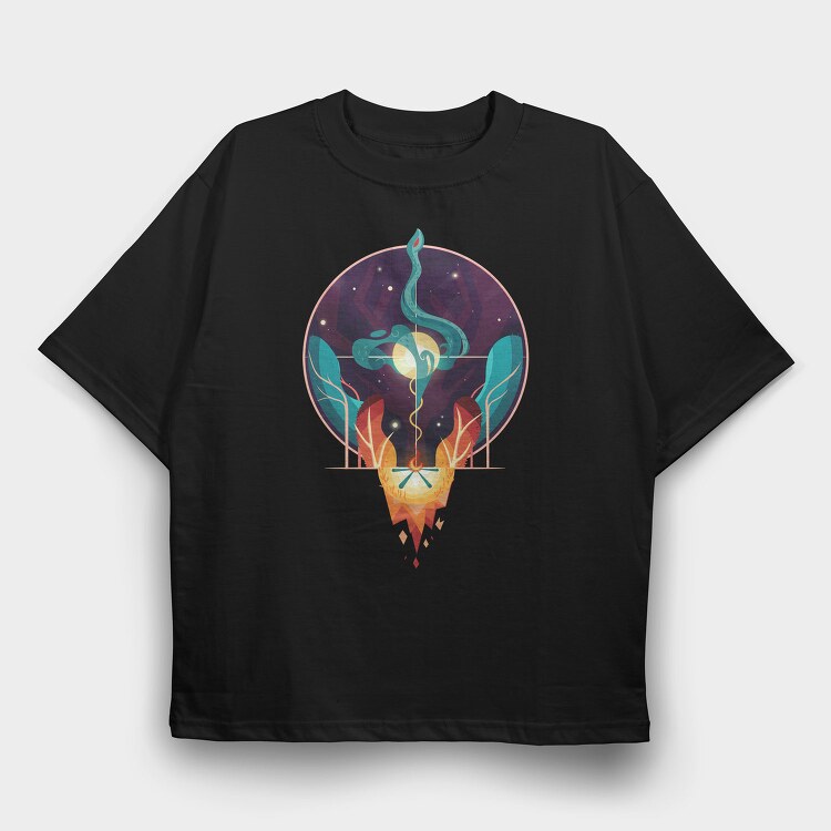 Fire And Water Concept, Tricou Oversize Barbati (Unisex)