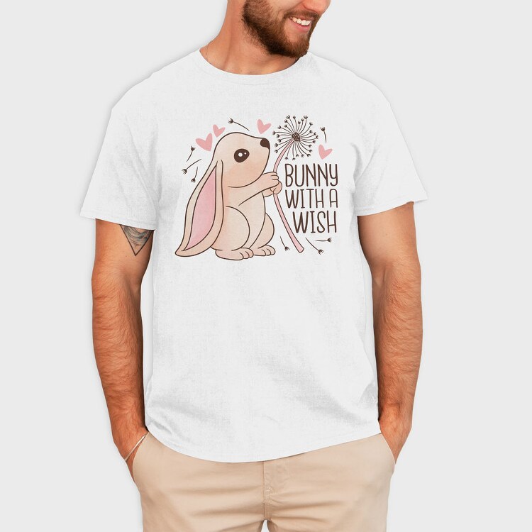 Bunny Making A Wish, Tricou Barbati (Unisex)