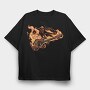 Fire Bass Guitar Devil, Tricou Oversize Barbati (Unisex)
