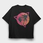 Vaporwave Palm Tree Sunset, Tricou Oversize Barbati (Unisex)