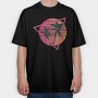 Vaporwave Palm Tree Sunset, Tricou Oversize Barbati (Unisex)