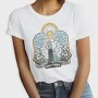 Woman With Suitcase Tote Wanderlust Forever Wander, Tricou Femei