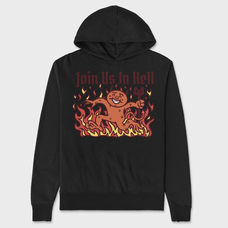 Join Us in Hell Devil, Hanorac Oversize Barbati (Unisex)