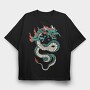 Fire Flames Dragon, Tricou Oversize Barbati (Unisex)