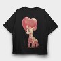 Giraffe With Heart Balloon Baby Hearth, Tricou Oversize Barbati (Unisex)