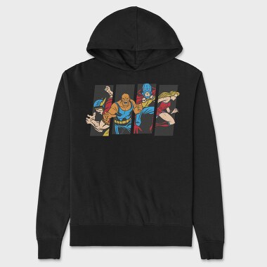 Hero Collage, Hanorac Oversize Barbati (Unisex)