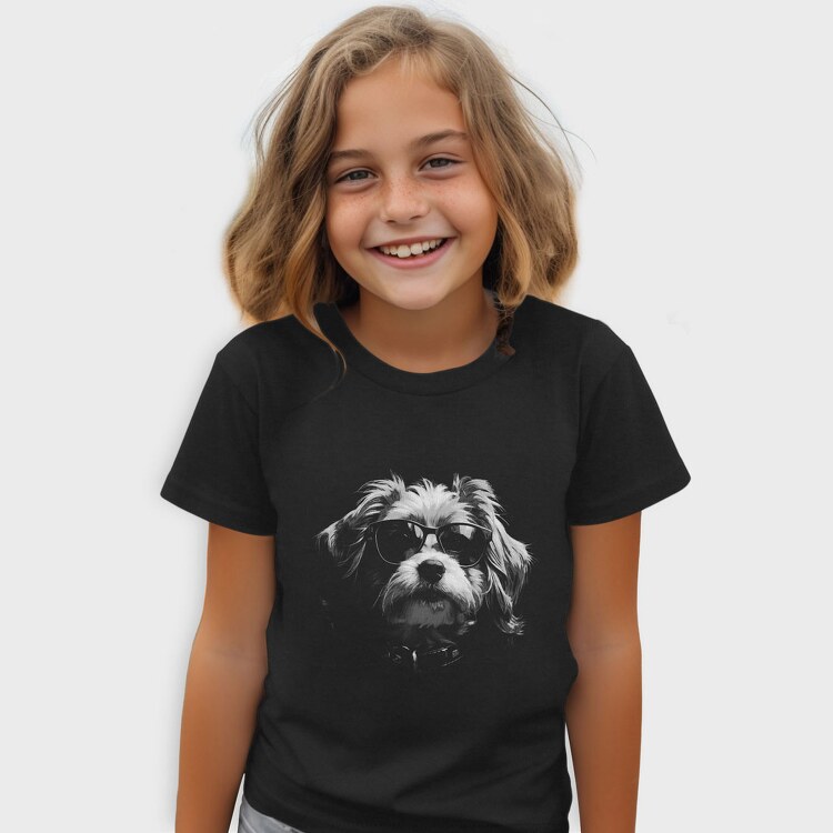 Dogs Unglasses Monochrome, Tricou Copii