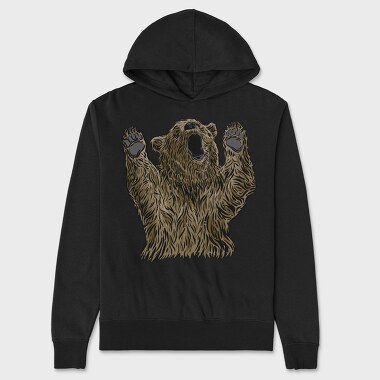 Bear With Hands Up, Hanorac Oversize Barbati (Unisex)