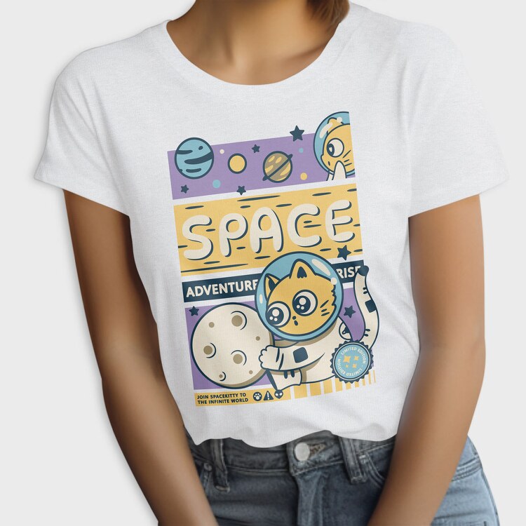 Space Adventure Cat, Tricou Femei