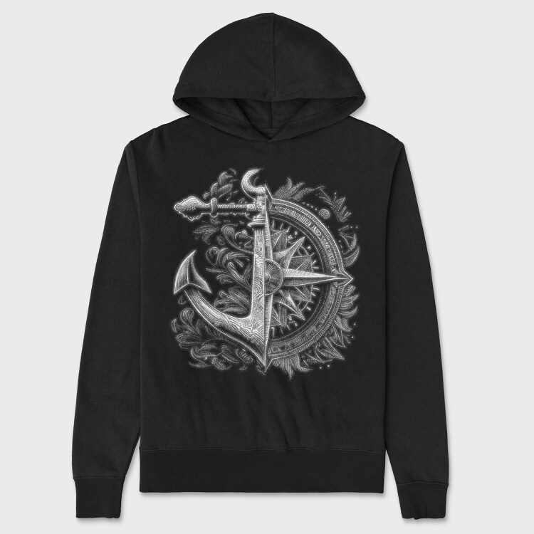 Compass Anchor, Hanorac Oversize Barbati (Unisex)