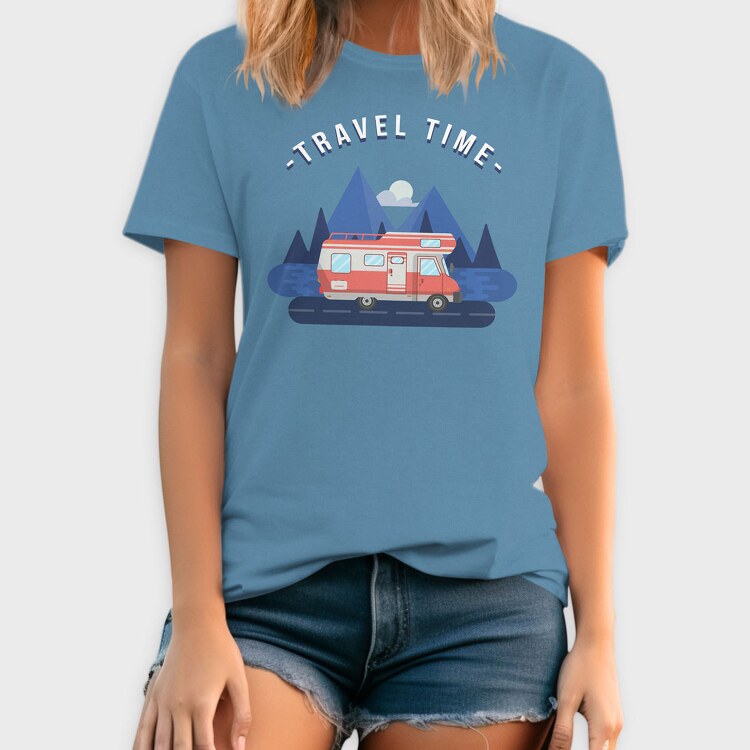 Travel Time Camper, Tricou Barbati (Unisex)